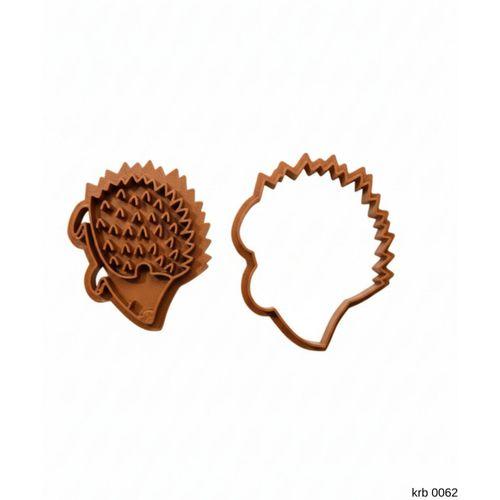 Sevimli Kirpi Figürlü Kurabiye Kalıbı ve Hamur Kesici – Şeker Hamuru ve Oyun Hamuru İçin İki Parça Kalıp