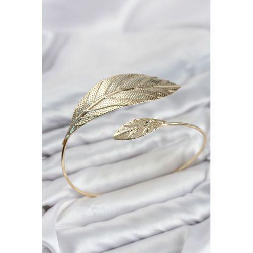 Pazu Bileklik Gold Renk Pirinç Yaprak Model