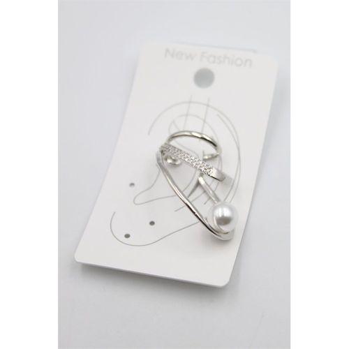 Taşlı Kıkırdak Küpe - Gümüş