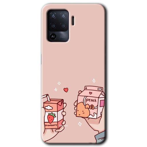 Oppo Reno 5 Lite Kılıf HD Baskılı Desen + Hayalet Cam Yandan Görünmez