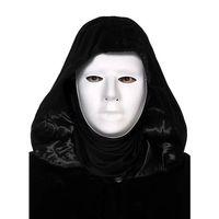 Eğitici Çocuk Siyah Kapüşonlu 120 cm Pelerin ve Beyaz Boyanabilir Tam Yüz Maske