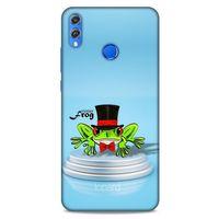 Huawei Honor 8x Kılıf FunnyMaX (7) Telefon Kılıfı Açık Mavi Kurbağa