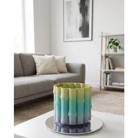 Modern Dekoratif Vazo Yeşil Geçişli Şık Tasarım Masa Üstü Kullanım