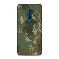 Oppo Reno 10x Zoom Kılıf Yesil Kamuflaj Arka Kapak Silikon Koruma Full Koruyucu