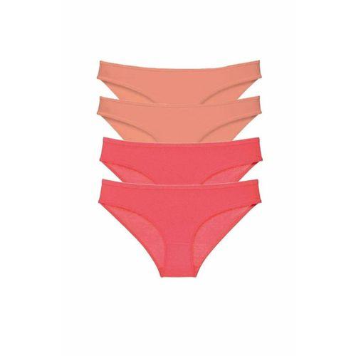 4 adet Eko Set Likralı Kadın Slip Külot Pudra Fuşya