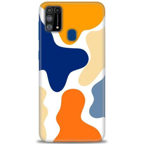 Samsung Galaxy M31 Kılıf HD Baskılı Kılıf - Turuncu Lekeler + Tam Ekran Koruyucu