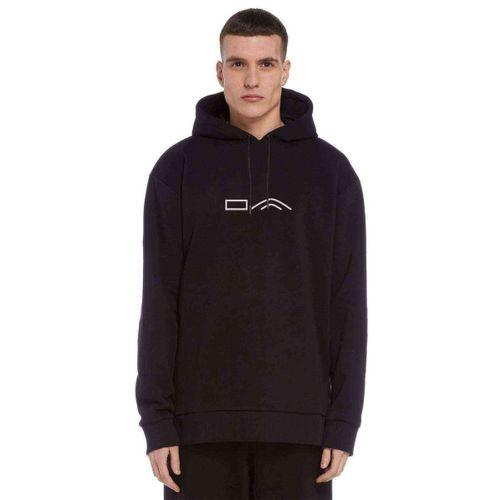 Türk Boyları Karaevli Baskılı Siyah Erkek Kapşonlu Sweatshirt