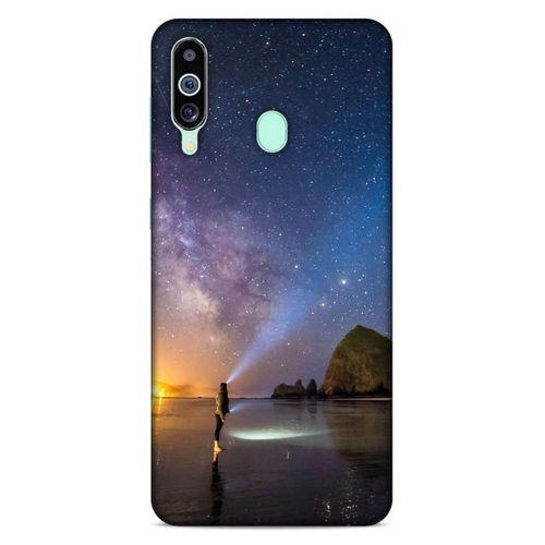 Lopard Samsung Galaxy M40 Uyumlu Kılıf Gece'S (21) Koruyucu Kapak Sarı Mavi