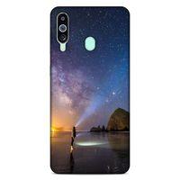 Lopard Samsung Galaxy M40 Uyumlu Kılıf Gece'S (21) Koruyucu Kapak Sarı Mavi
