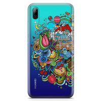 Huawei Y7 2019 Kılıf İstanbul Hatırası Arka Kapak Koruma Desenli Full Koruyucu