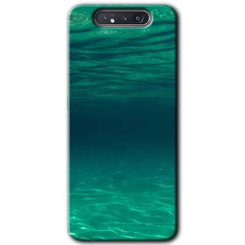 Samsung Galaxy A80 Kılıf Baskılı Kapak - Derin Deniz + 5D Tam Kaplayan Cam