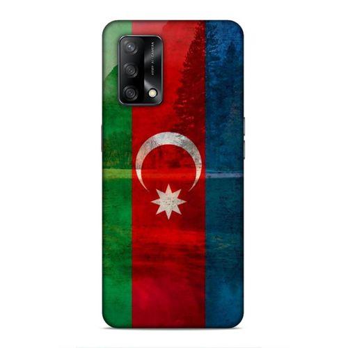 Oppo A74 4G Uyumlu Kılıf Azarbaijan (43) Thin Fit Kılıf Bayrak Manzara