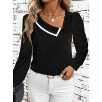 Kadın Uzun Kollu Yaka Detaylı Düğmeli Ithal Krep Bluz