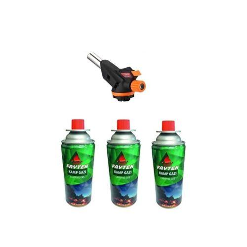 3 Kartuşlu Çakmak Pürmüz Seti - Turbo Tourch Kamp Piknik Pürmüz Seti