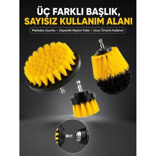 Banyo Ve Mutfak İçin Matkap Ucu Temizlik Fırçası 3’lü Set