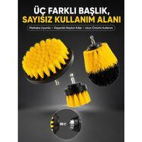 Banyo Ve Mutfak İçin Matkap Ucu Temizlik Fırçası 3’lü Set
