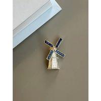 Yel Değirmeni Broş - Altın