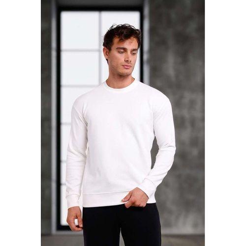 Burton Kolları Şerit Detaylı Deri Ceket Bej - Wenders Bisiklet Yaka Sweatshirt Beyaz - Wilder Modal Kumaş Pantolon Siyah