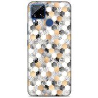 Mermer Desenli (50) Tema Shockproof Kılıf Koyu Gri Oppo Realme C15 Kılıf