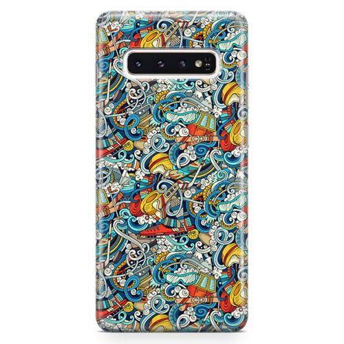 Samsung Galaxy S10 Plus Kılıf Uludağ Doodle Arka Kapak Koruma Desenli Full Koruyucu