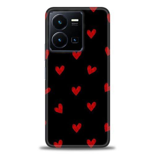 Xiaomi Redmi Note 12 Pro 5G Kılıf HD Baskılı Kılıf - Kırmızı Kalpler + Tam Ekran Koruyucu