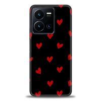 Xiaomi Redmi Note 12 Pro 5G Kılıf HD Baskılı Kılıf - Kırmızı Kalpler + Tam Ekran Koruyucu
