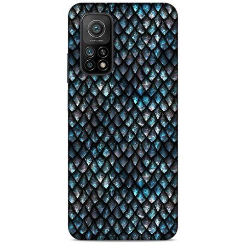 Xiaomi Mi 10T 5G Kılıf Dragons (10) Full Koruma Kılıfı Ejderha Skin Mavi Beyaz