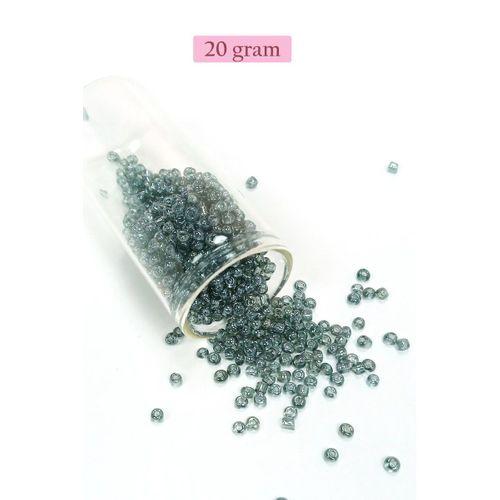Dökme Cam Kum Boncuk (8/0) 3 mm - 20 Gram - Şeffaf Gri - BNC174