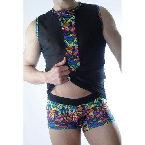 Erkek Transparan Renki Atlet Boxer Takımı