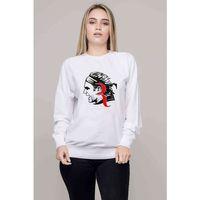 Roger Federer Baskılı Beyaz Kadın Sweatshirt