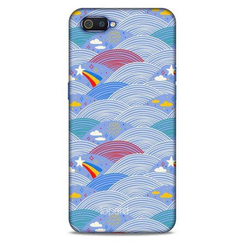 Oppo Realme C2 Kılıf Pastel Renkler (2) Kabı Mor Beyaz