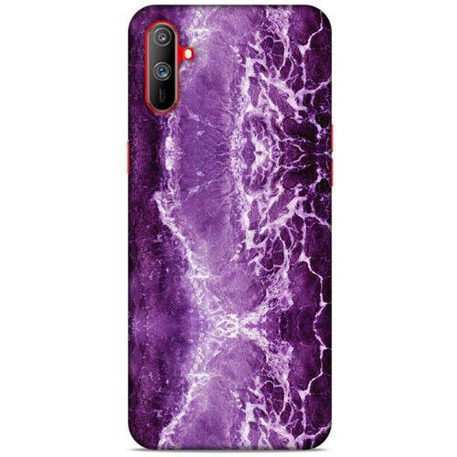 Mermer Desenli (18) Tema Telefon Kılıfları Mor Oppo Realme C3 Kılıf