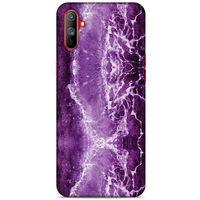 Mermer Desenli (18) Tema Telefon Kılıfları Mor Oppo Realme C3 Kılıf