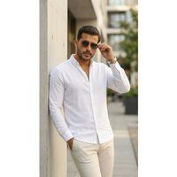 Erkek Uzun Kollu Rahat Keten Gömlek