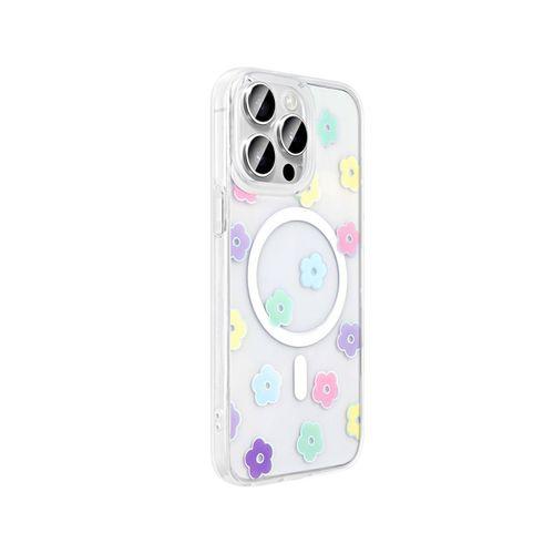 Apple iPhone 15 Pro Kılıf M-Safe Şarj Özellikli Şeffaf Zore Folk Sert Kapak