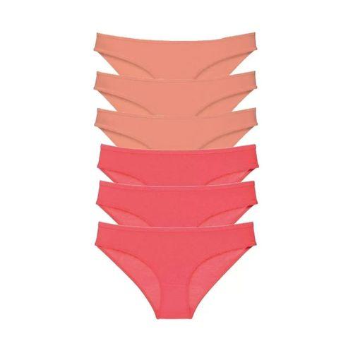 6 Adet Süper Eko Set Likralı Kadın Slip Külot Pudra Fuşya