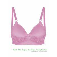 Alışveriş Meydanı Kadın Pembe Dantelli Toparlayıcı Küçültücü Balensiz Boş Kap Sütyen