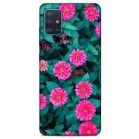 Lopard Samsung Galaxy A51 Uyumlu Kılıf Bahar (39) Liquid Crystal Kılıf Fuşya Çiçekler