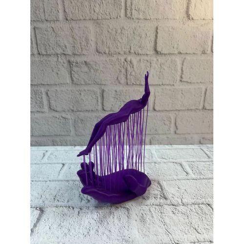 3d El İnsan Figürü Mor Modern Sanatsal Dekoratif Biblo 12x18 Cm