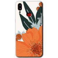 Samsung Galaxy A10s Kılıf Baskılı Kapak - Portakal Çiçeği + 5D Tam Kaplayan Cam