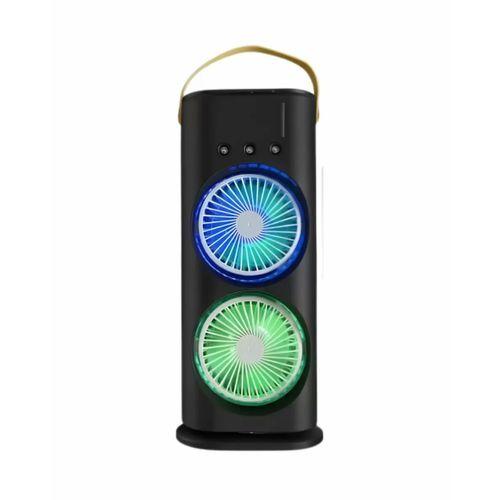 Şarjlı Buharlı Serinletici Fan Rgb Işıklı Çift Pervaneli Masa Fanı