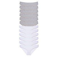 12 adet Süper Eko Set Likralı Kadın Slip Külot Gri Beyaz