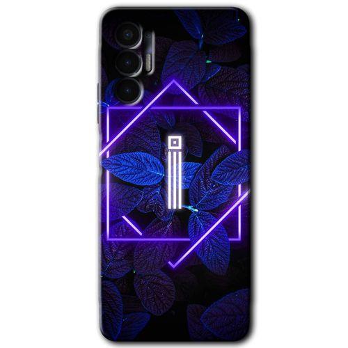 Tecno Spark 8 Pro Kılıf HD Desen Baskılı Arka Kapak - Dark Neon Yaprak İ Harfi