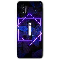 Tecno Spark 8 Pro Kılıf HD Desen Baskılı Arka Kapak - Dark Neon Yaprak İ Harfi