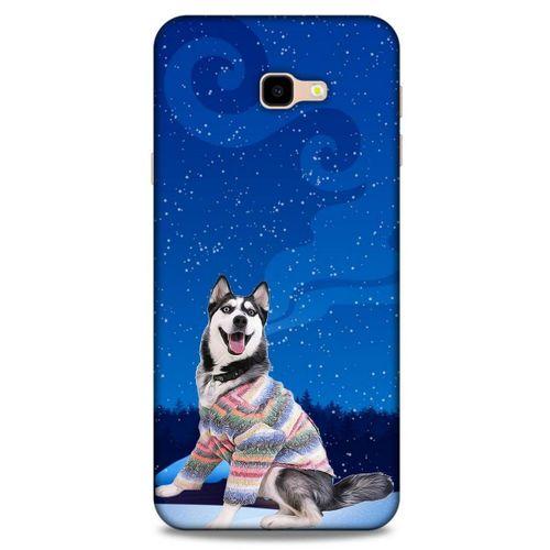 Samsung Galaxy J4 Plus Kılıf Köpek Kıyafetleri (45) Liquid Air Kılıf Husky Renkli Süveter