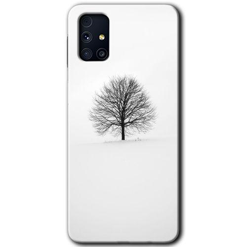 MRCİLETİSİM MRCİLETİSİM Samsung Galaxy M31s Kılıf HD Desen Baskılı Arka Kapak + Temperli Cam - Alone Tree