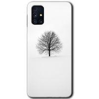 MRCİLETİSİM MRCİLETİSİM Samsung Galaxy M31s Kılıf HD Desen Baskılı Arka Kapak + Temperli Cam - Alone Tree