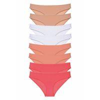 8 adet Süper Eko Set Likralı Kadın Slip Külot Ten Beyaz Pudra Fuşya