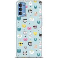 Oppo Reno 4 Kılıf HD Baskılı Kılıf - Cats + Tam Ekran Koruyucu