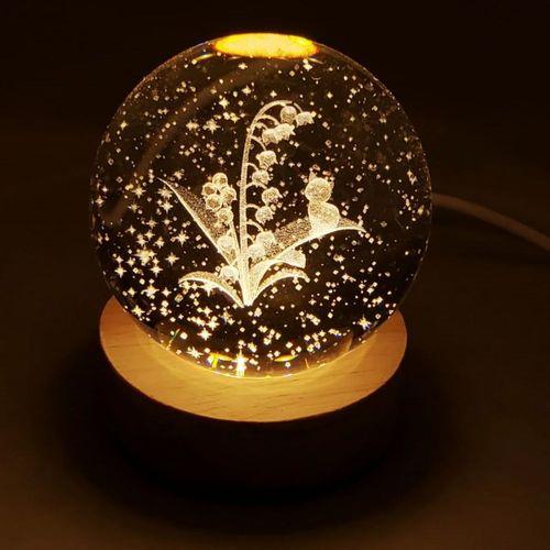 Kedi Ve Çiçek Motifli Cam Küre